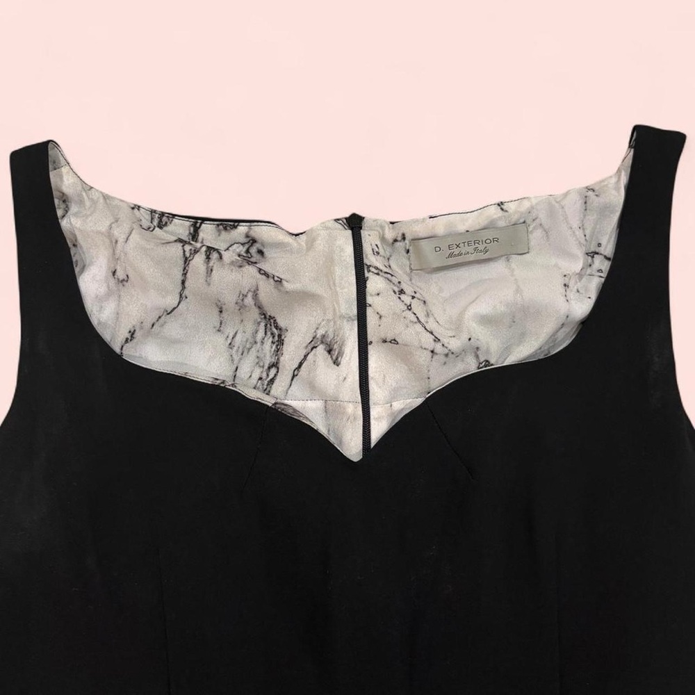 D. Exterior dress peplum peek a boo pleated marble print back - Picture 3 of 4